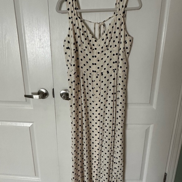 Reformation Dresses & Skirts - Reformation Cream and Black Polka Dot Maxi Dress
